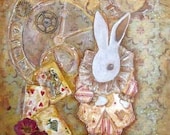 I'm Late, Alice in Wonderland White Rabbit Art Print