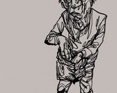 it's in here somewhere - an original ink drawing
