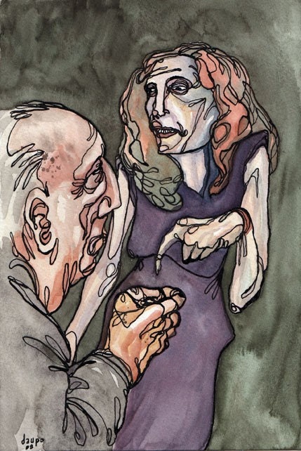 Hashing It Out - an original watercolor