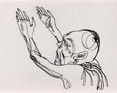 Reach - an original ink drawing