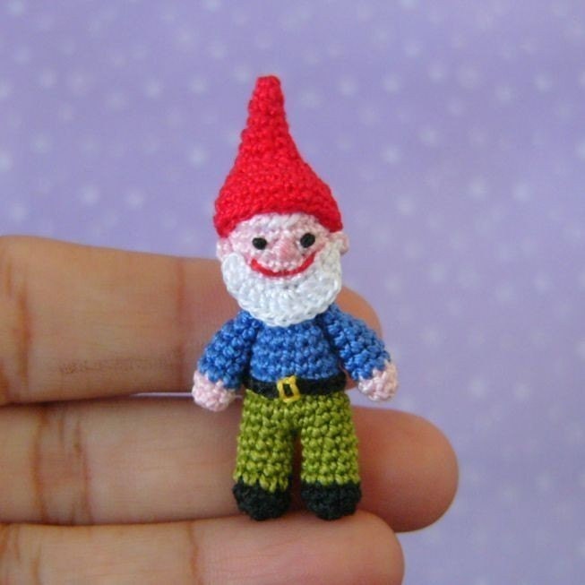 PDF PATTERN - Amigurumi Crochet Tutorial Pattern Miniature Garden Gnome