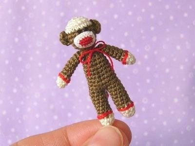 PDF PATTERN - Amigurumi Crochet Tutorial Pattern Miniature SockMonkey