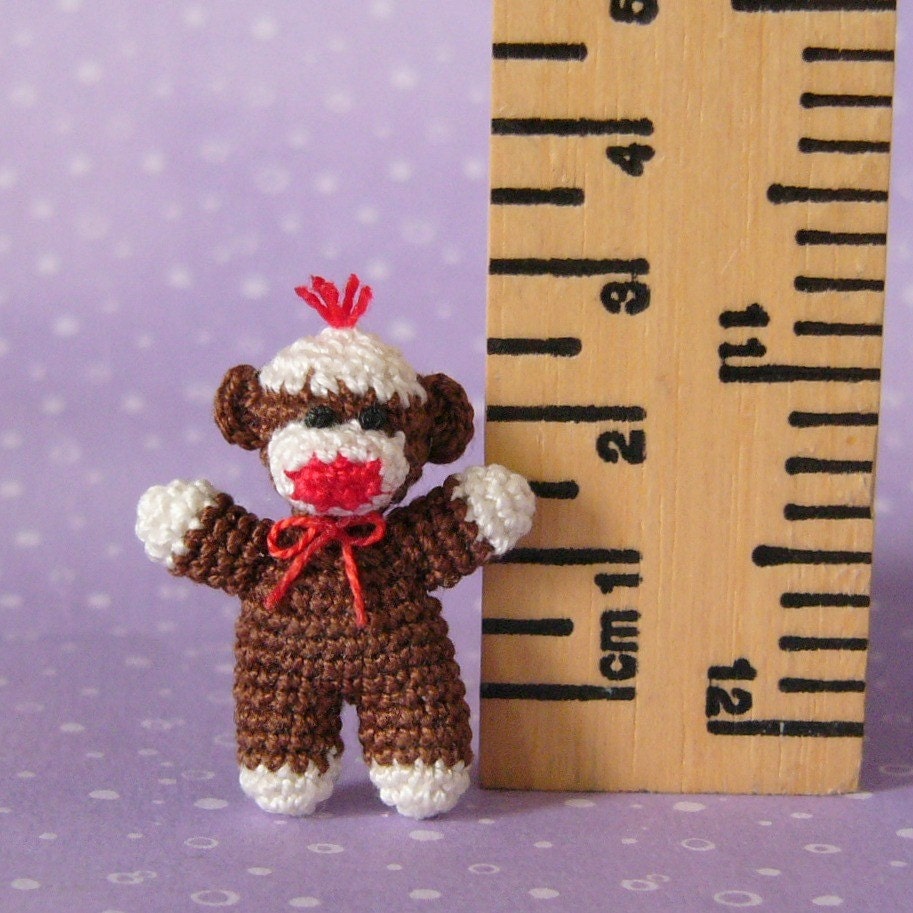 PDF PATTERN - Amigurumi Crochet Tutorial Pattern Miniature Baby Sock Monkey