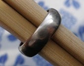 Handmade wedding band - 10k white gold - Organic Flow