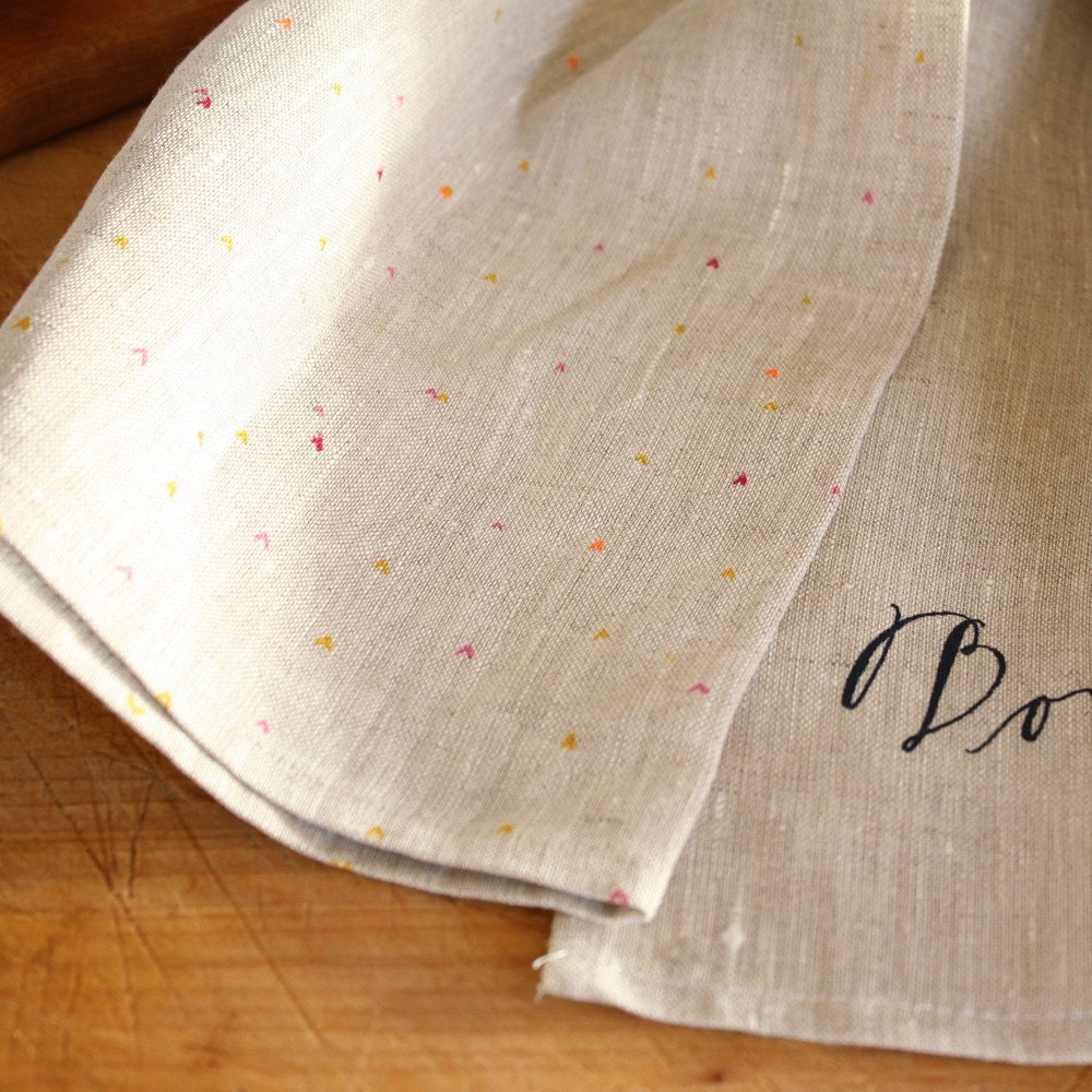 tea towel, hearts