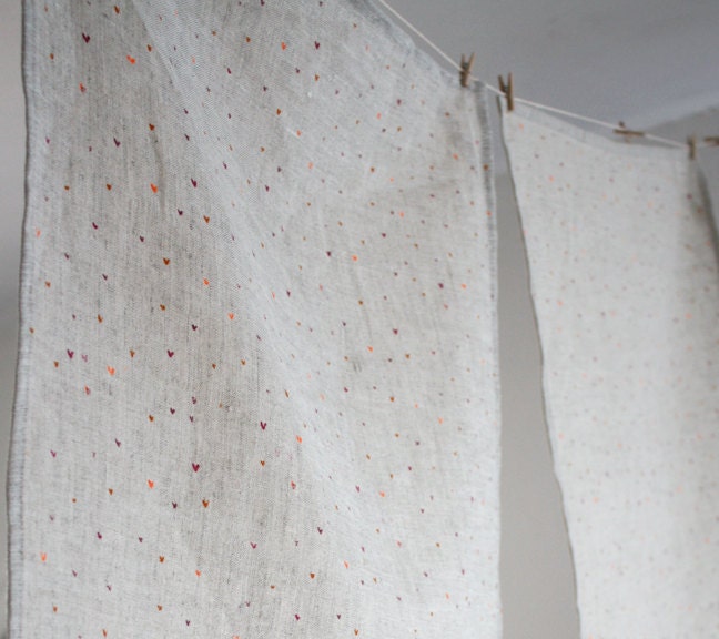 tea towel, hearts