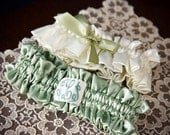 Wedding Garter Set with Monogram