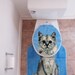 Kitty kitten Cat Toilet Seat cover with rug amazing deadstock NOS 1992 1990 kitsch geekery blue meow