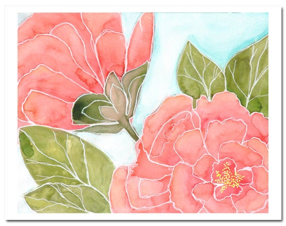 Camellia in Coral 2--8"X10" Fine Art Print