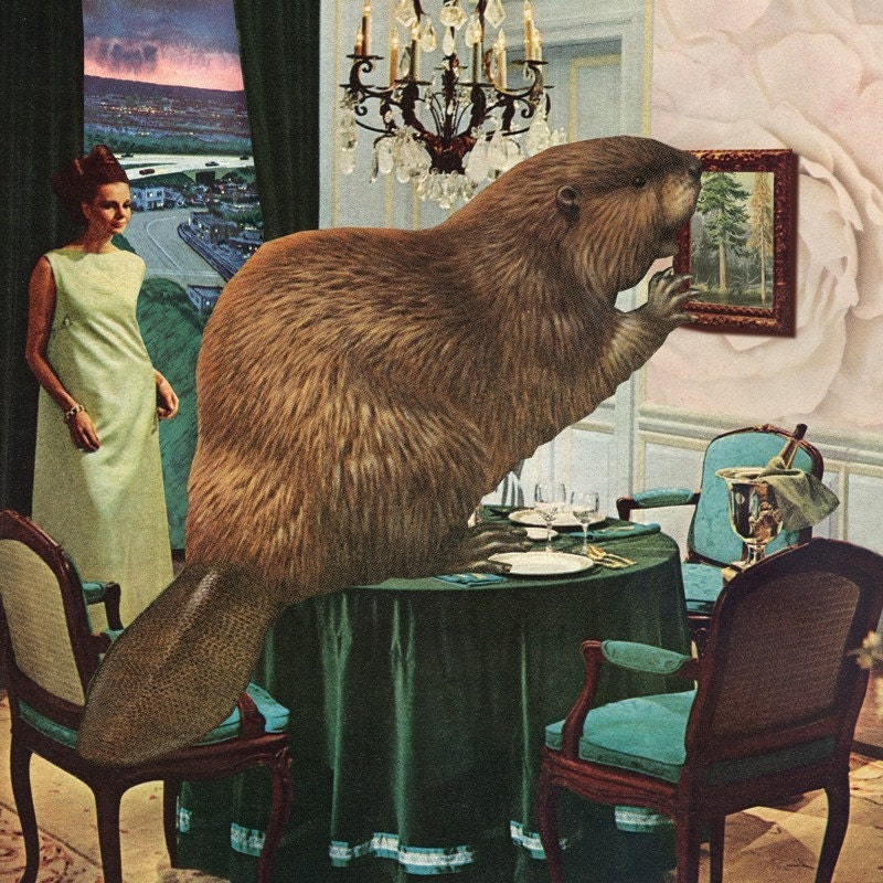 guess who is coming to dinner archival print of an original collage