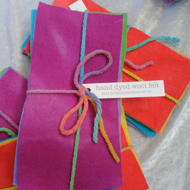 hand dyed wool felt sample pack - 11x22cm