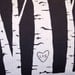 custom birch tree pillow cover -- personalized with your initials