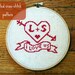 custom 'i love us' cross-stitch pattern