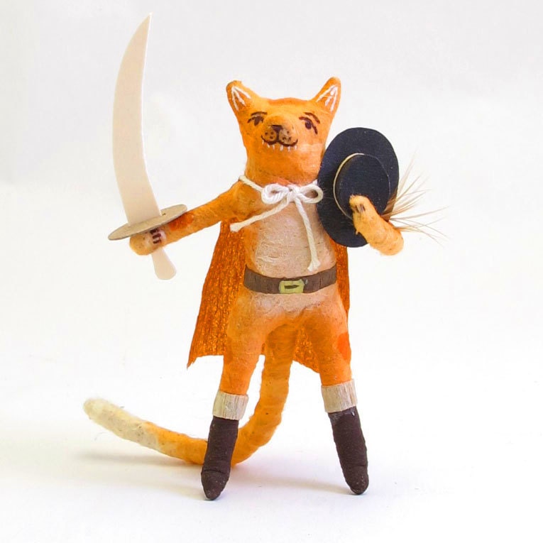Spun Cotton Vintage Style Puss in Boots Figure