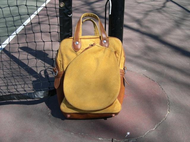 Vintage Gold Corduroy Tennis Bag - pupule