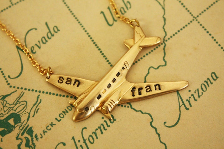 MiniPersonalized Gold Plane Gold Chain