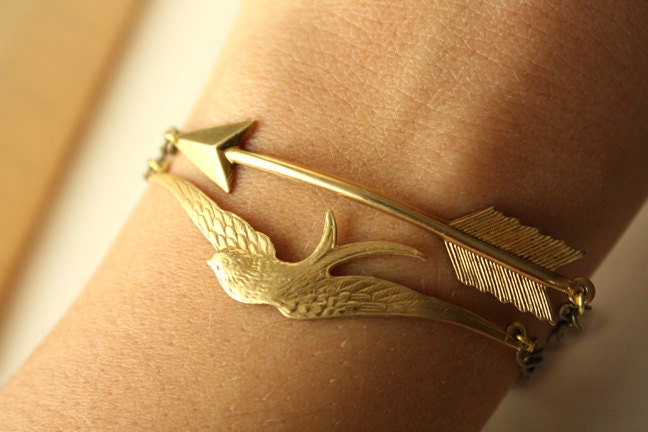 Gold Arrow and GOLD Bird BRACELETS