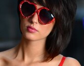 Dirty Addiction Love Struck Swarovski Heart Shaped Sunglasses