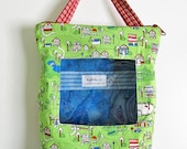 Busy Town, SHOW OFF kids (large) toy BAG. Zipper window pouch. - ready to ship
