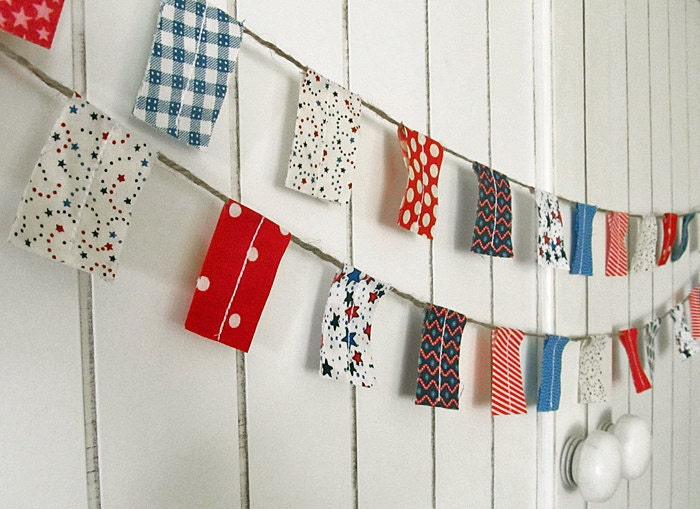 Patriotic Red White Blue Flag Banner / Party garland / Photo Prop/ 4th of July