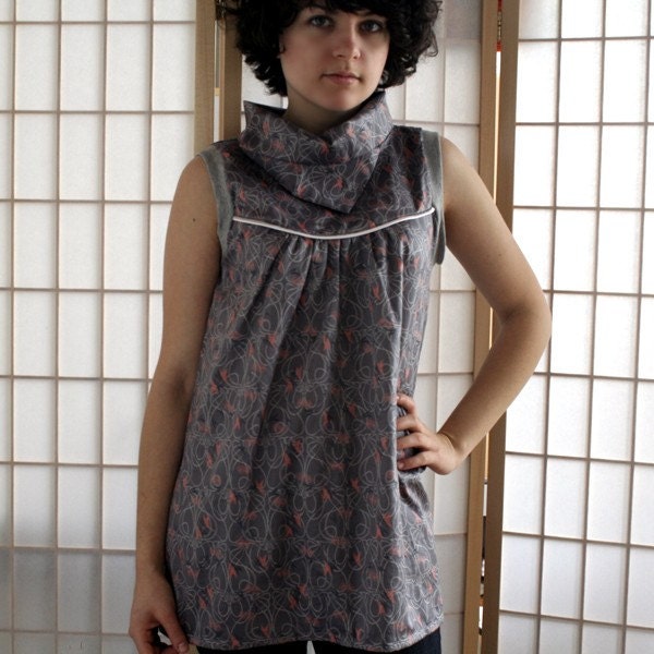 SUPAYANA spring 2008 grey cotton tunic with piping