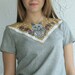 cat print top grey cotton Supayana- Choose from Small, Medium, or Large