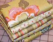 Amy Butler Gypsy Caravan Cotton Fabric Mixed Fat Quarter Bundle Green 5fqs