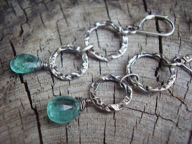 Apatite Textured Ring Earrings