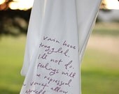 Mr. Darcy proposal scarf- Pink on white