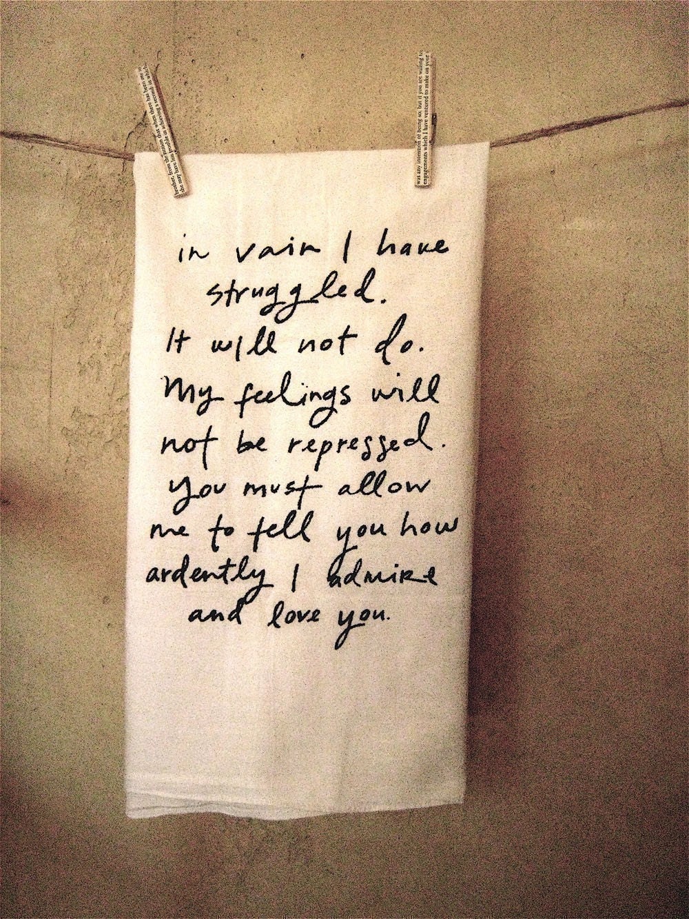 Mr. Darcy Proposal Dish Towel