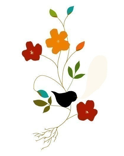 digital print, quote art, garden, art print, poster, illustration, library, gardener, floral bird print, studio mela - My Song To Sing