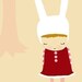ONCE UPON A TIME - drawing children art print fairy tale forest bunny girl cute - studio mela