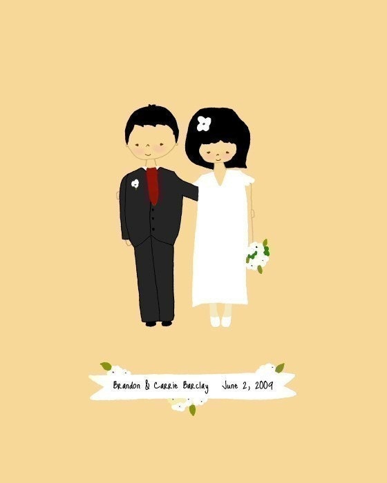 custom portrait, custom art print, wedding poster, wedding gift anniversary, personalized portrait - HAPPILY EVER AFTER