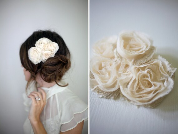 Miss Nora // Chiffon and Tulle Flower Hair Fascinator