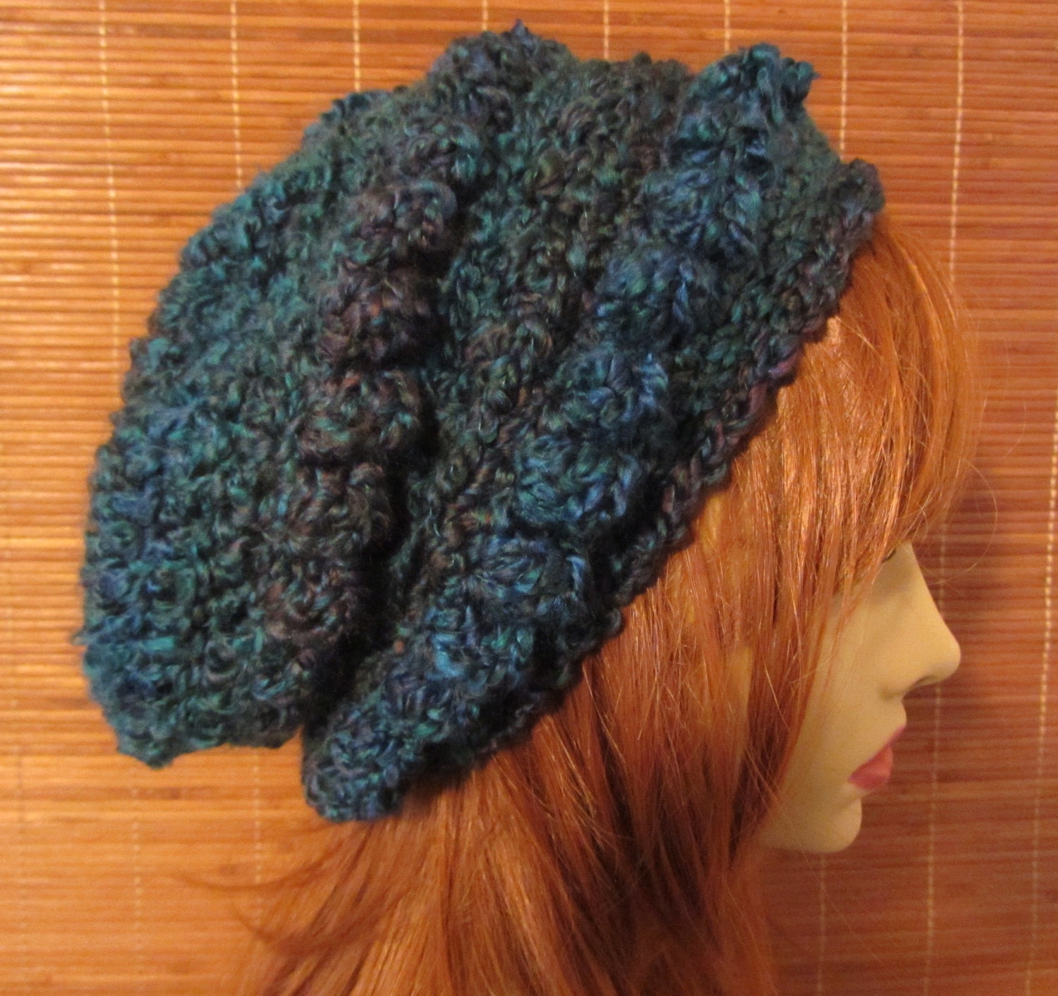 Crochet Bobble Cross-Stitch Beret Pattern