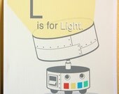 Robot Alphabet Print - L is for Light