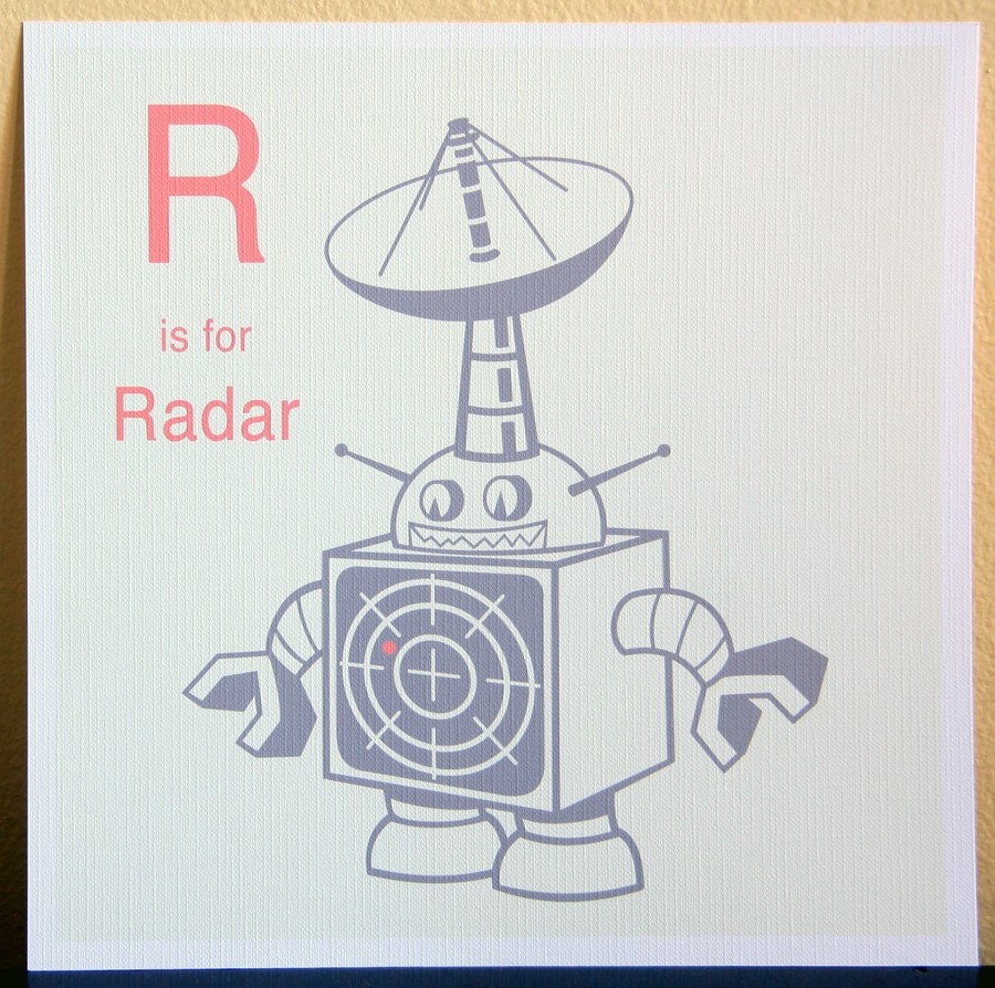 Robot Alphabet Print - R is for Radar