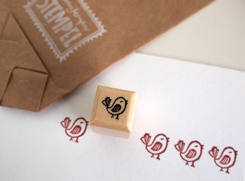 birdie - rubberstamp - 2x2cm - by SiebenMorgen