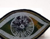 Wearable art fabric brooch pin - Eye See You