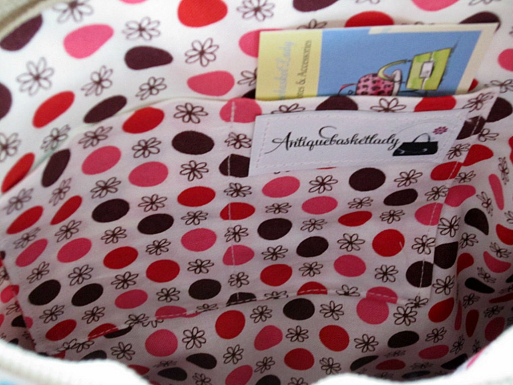 Hipster Ereader Zipper Case Purse  Bag with Adjustable Shoulder Strap Flea Market Bouquet in Turquoise