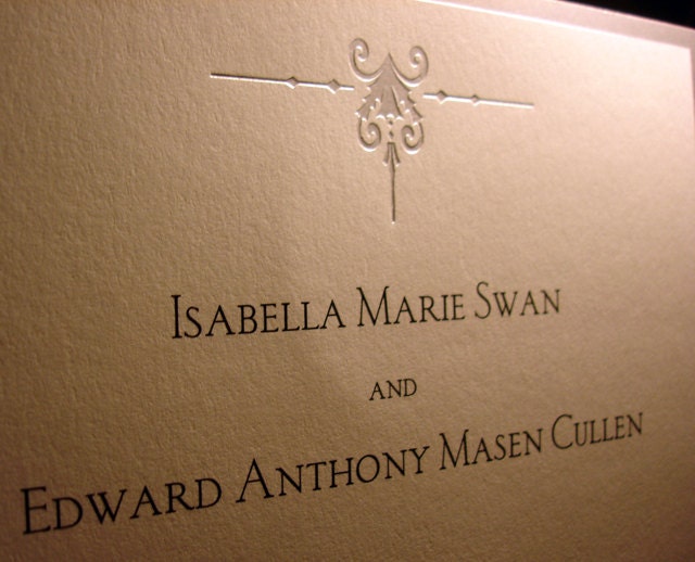 Twilight Wedding Invitation for Bella and Edward