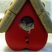 Cardinal Birdhouse with a Corky Roof