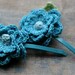 Linen flower hairpins - set of 2