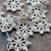 Crochet Garland - Wall Hanging - Small Doily Bunting -- Snowflake garland -- Bleached White