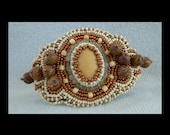 Copper Sands - Artisan Handmade Bead Embroidered Bracelet - ON SALE