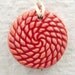 Ruby Red Pendant Necklace Pinwheel Button Ceramic Pendant
