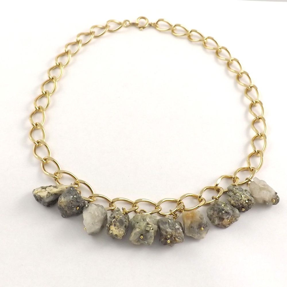 Pyrite and Agate Necklace