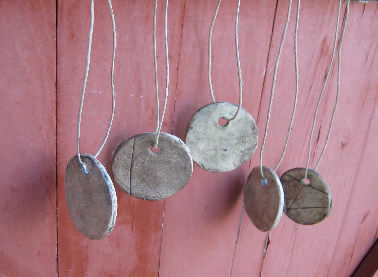 Ornaments Okra Leaf Imprint  Set of Five
