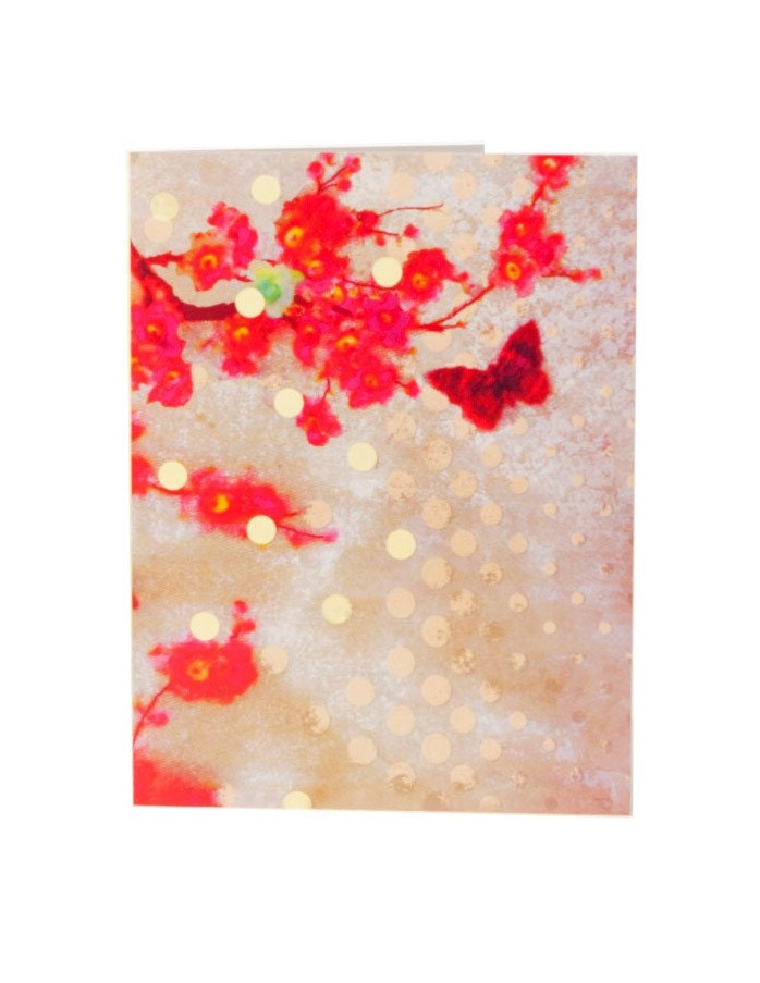 Pretty Drift Butterfly Greeting Card -Blank - Spot Gloss
