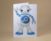 Robot Gift Card featuring Badge - Valentines Day